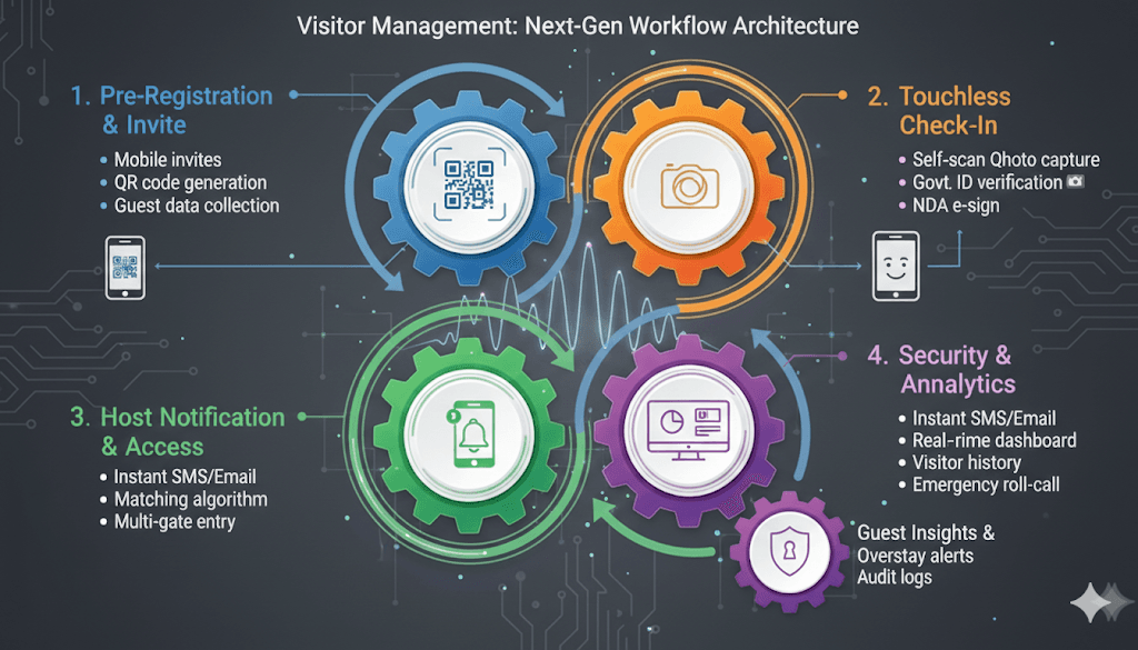 SaarVMS Visitor Check-in Lifecycle